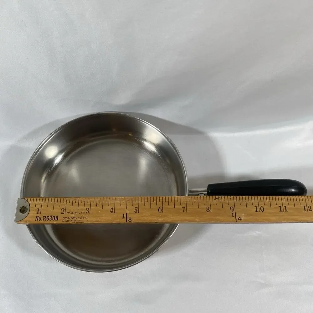 Revere Ware 1 Qt Skillet Frying Pan Saucepan Copper Bottom Stainless Clinton USA